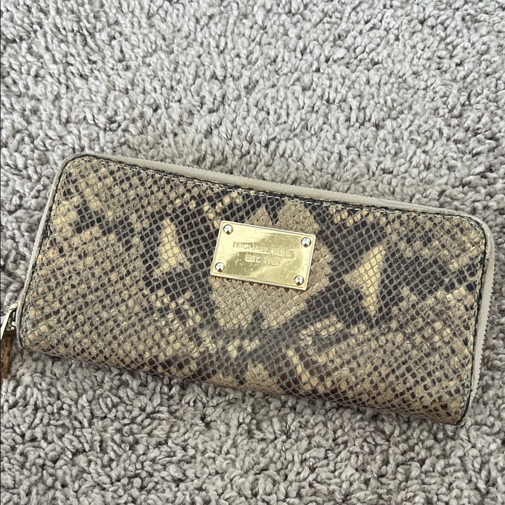 Michael Kors Snakeskin Print Large Wallet